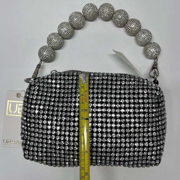 Urban Expressions Rhinestone Embellished Silver Bag NWT - Picture 6 of 13